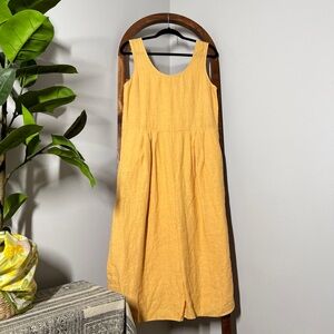 FiloSofia MEDIUM Sam Yellow 100% Linen Jumpsuit USA Made